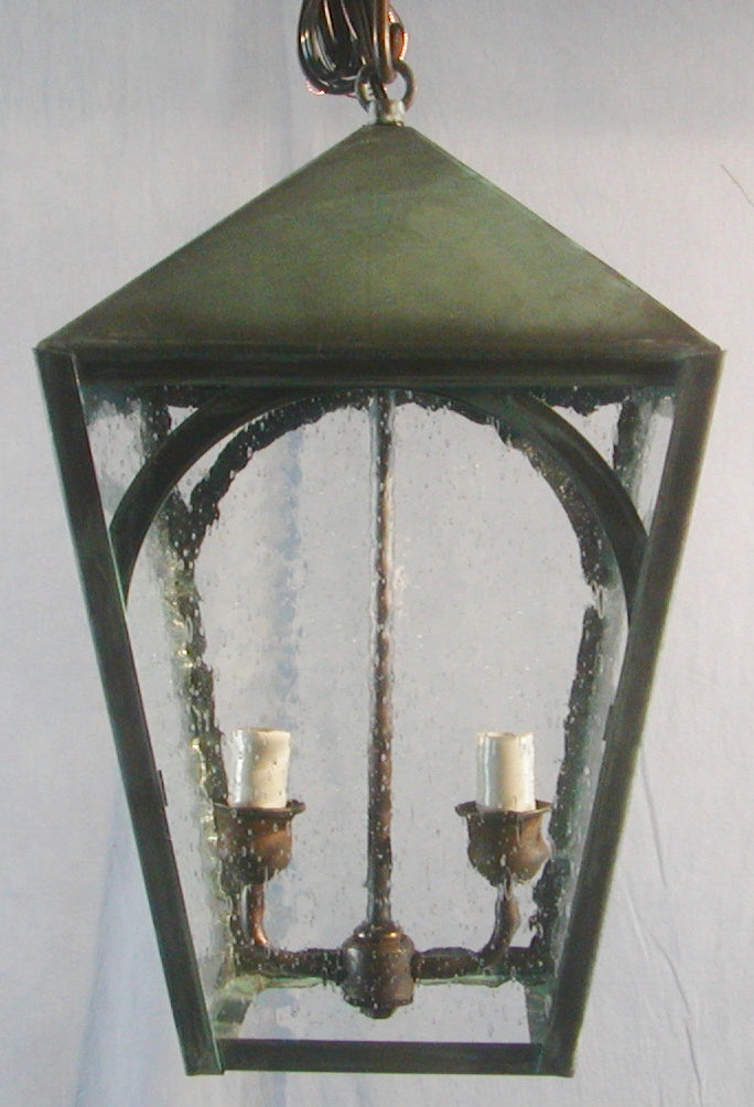Genie House AR30603VGSS Two Light Pendant, Verdi Green