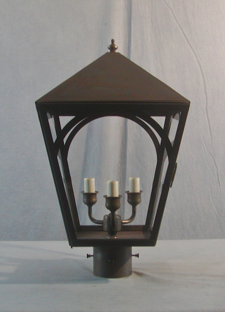 Genie House AR30612DCC Three Light Post Mount, Dark Copper