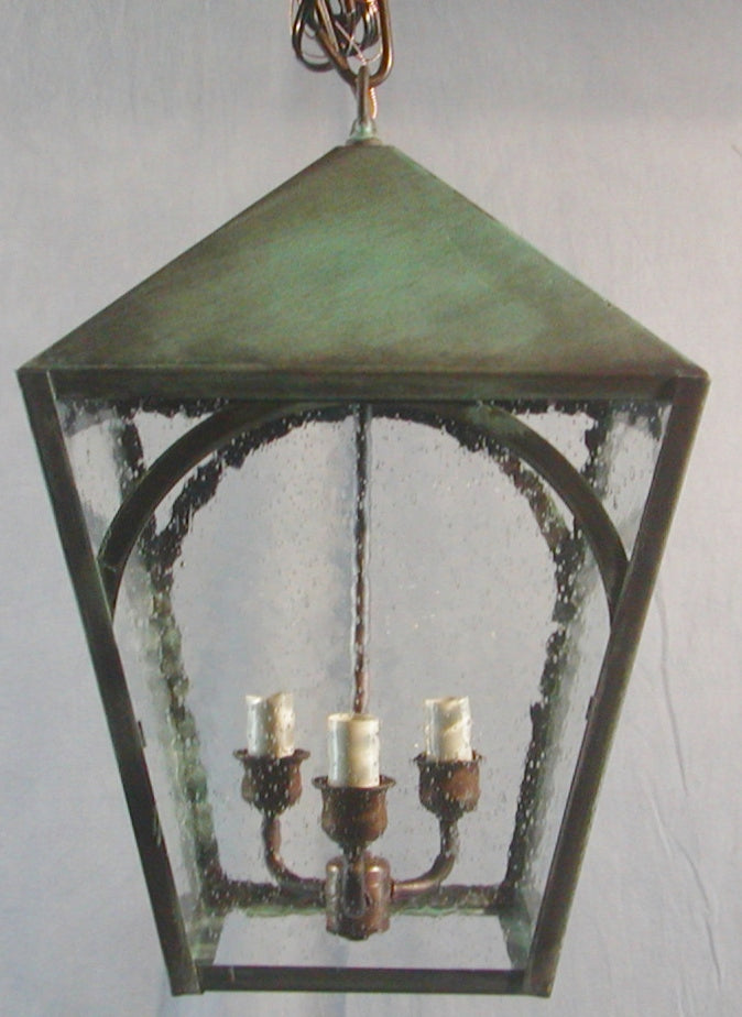 Genie House AR30613VGSS Three Light Pendant, Verdi Green