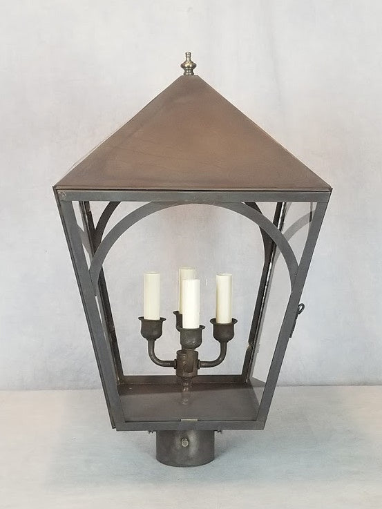 Genie House AR30622DCC Four Light Post Mount, Dark Copper