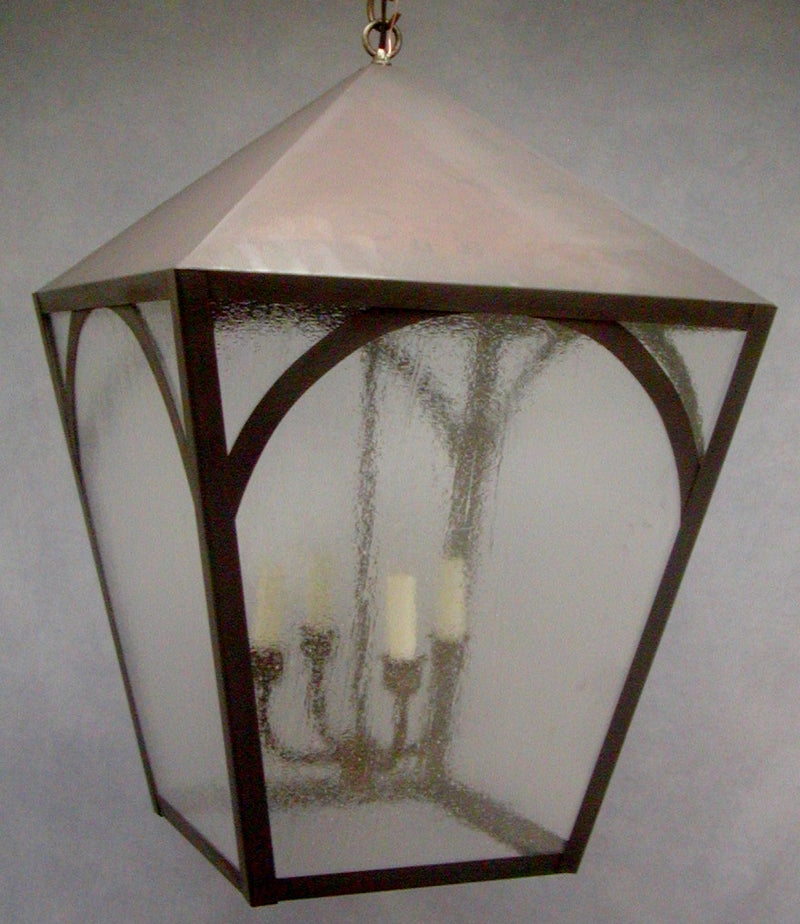 Genie House AR30643DBS Four Light Pendant, Dark Brass