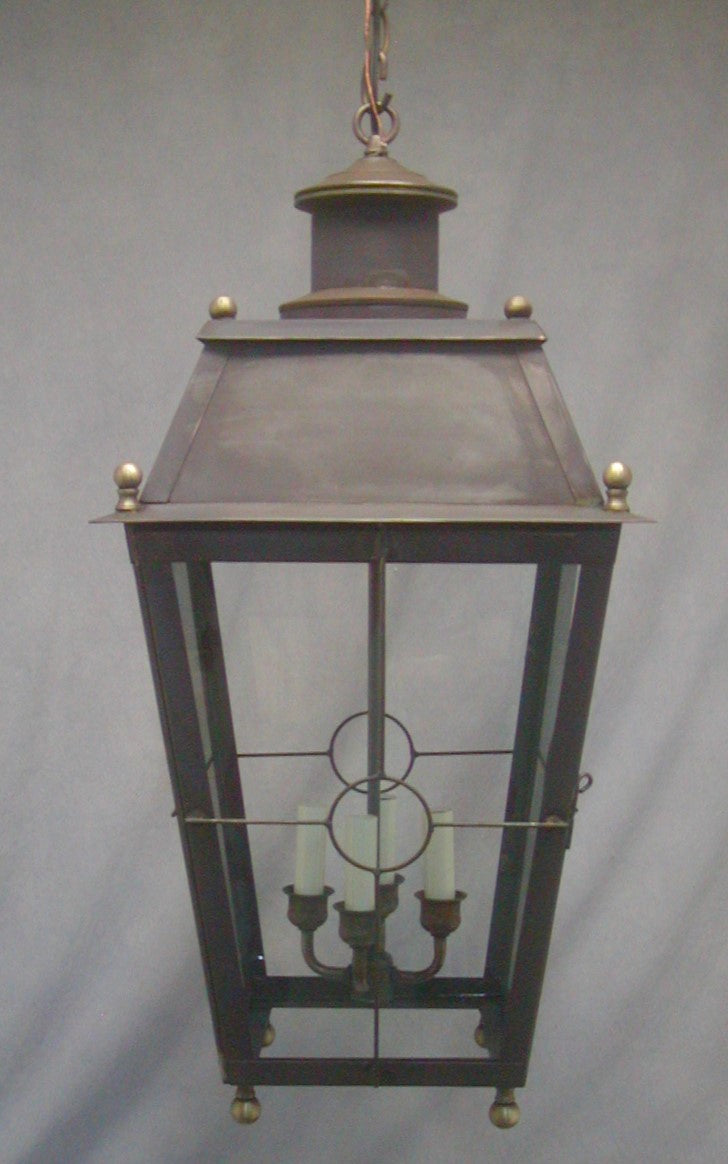Genie House FA47323DCC Four Light Pendant, Dark Copper