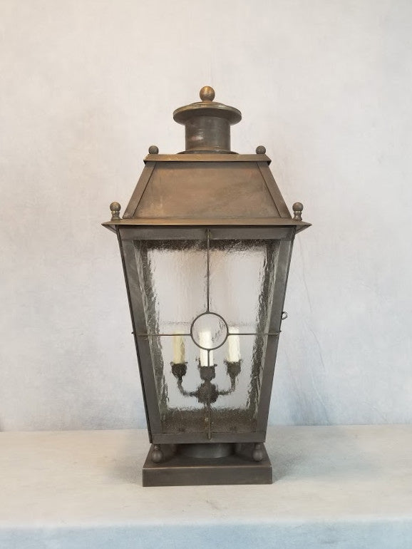 Genie House FA4732PIERDBS Four Light Pier Mount, Dark Brass