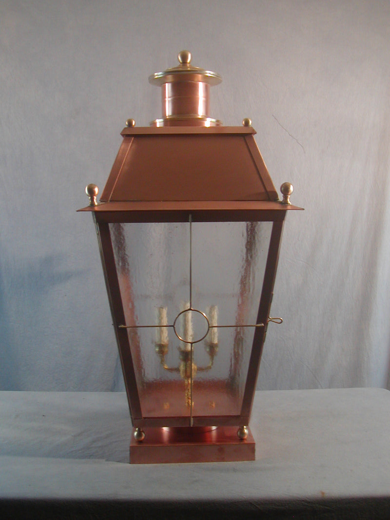 Genie House FA4733PIERRCS Four Light Pier Mount, Raw Copper