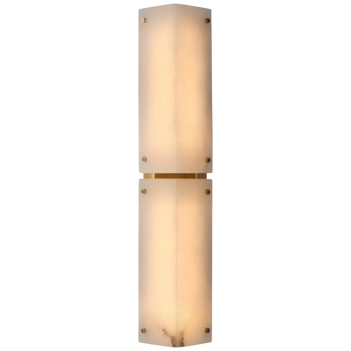 Visual Comfort Signature ARN 2044ALB LED Wall Sconce, Alabster and Hand-Rubbed Antique Brass