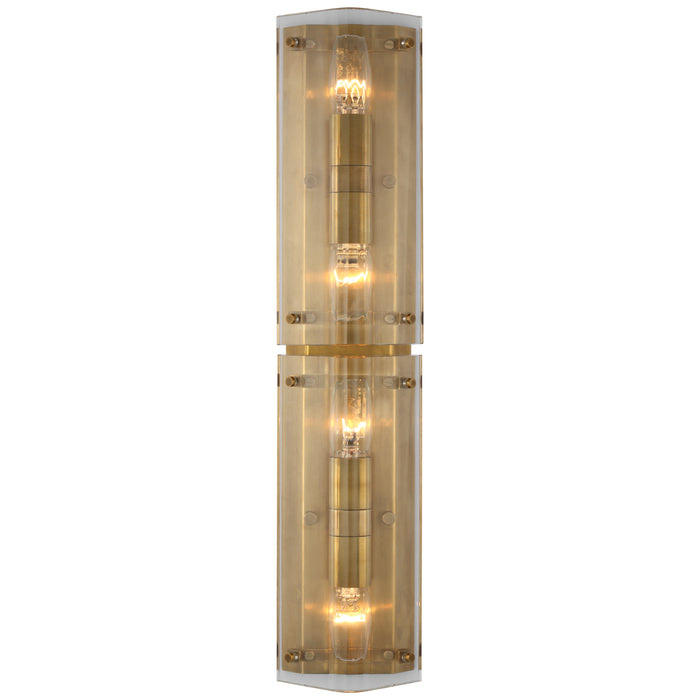 Visual Comfort Signature ARN 2044CG LED Wall Sconce, Crystal and Hand-Rubbed Antique Brass