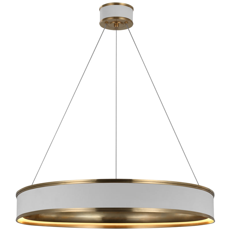 Visual Comfort Signature CHC 1615WHT/AB LED Chandelier, Matte White and Antique-Burnished Brass