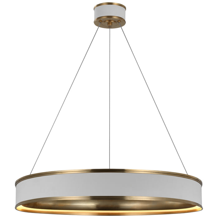 Visual Comfort Signature CHC 1615WHT/AB LED Chandelier, Matte White and Antique-Burnished Brass