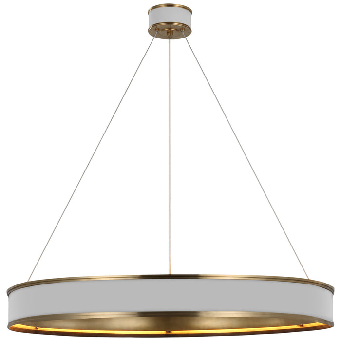 Visual Comfort Signature CHC 1616WHT/AB LED Chandelier, Matte White and Antique-Burnished Brass