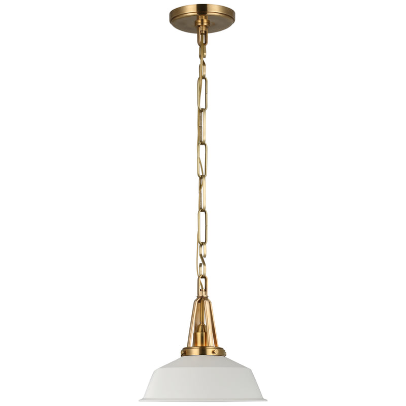 Visual Comfort Signature CHC 5460AB-WHT LED Pendant, Antique-Burnished Brass