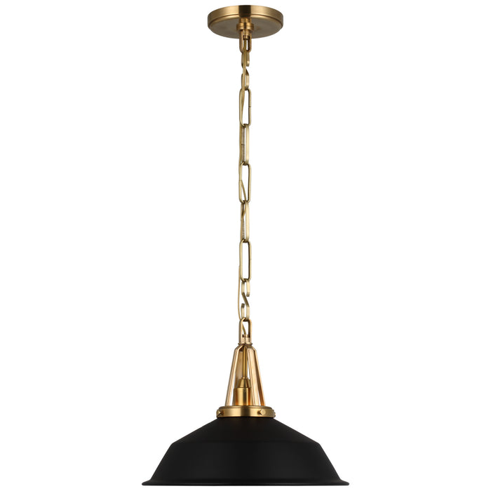 Visual Comfort Signature CHC 5461AB-BLK LED Pendant, Antique-Burnished Brass