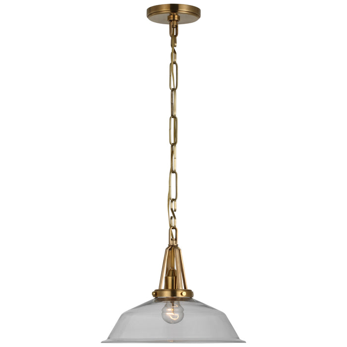 Visual Comfort Signature CHC 5461AB-CG LED Pendant, Antique-Burnished Brass