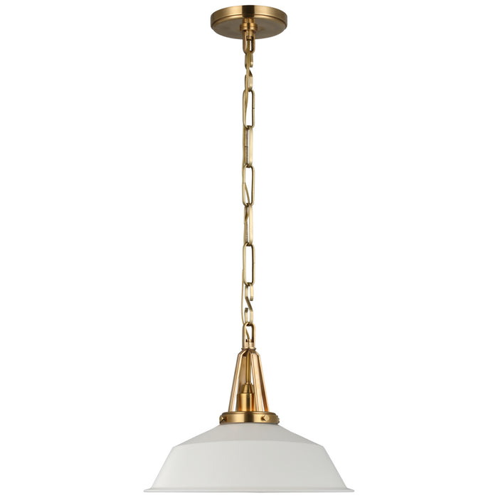 Visual Comfort Signature CHC 5461AB-WHT LED Pendant, Antique-Burnished Brass