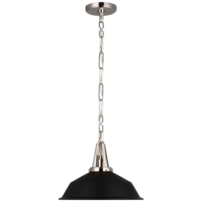 Visual Comfort Signature CHC 5461PN-BLK LED Pendant, Polished Nickel