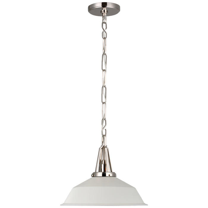 Visual Comfort Signature CHC 5461PN-WHT LED Pendant, Polished Nickel