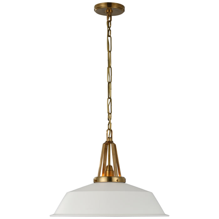 Visual Comfort Signature CHC 5462AB-WHT LED Pendant, Antique-Burnished Brass