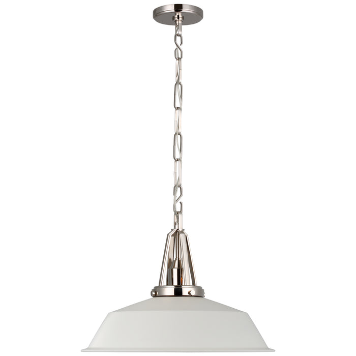 Visual Comfort Signature CHC 5462PN-WHT LED Pendant, Polished Nickel