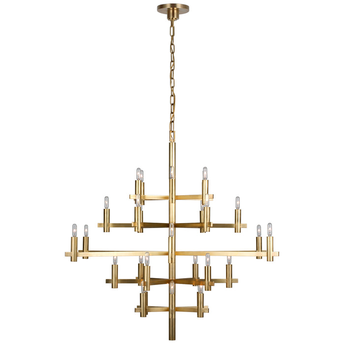 Visual Comfort Signature CHC 5632AB LED Chandelier, Antique-Burnished Brass