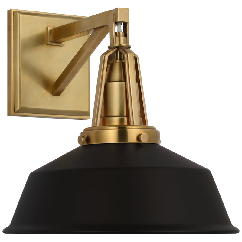 Visual Comfort Signature CHD 2455AB-BLK LED Wall Sconce, Antique-Burnished Brass