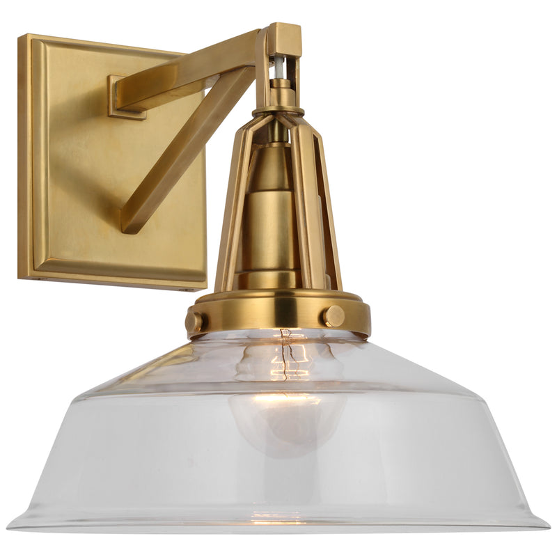 Visual Comfort Signature CHD 2455AB-CG LED Wall Sconce, Antique-Burnished Brass