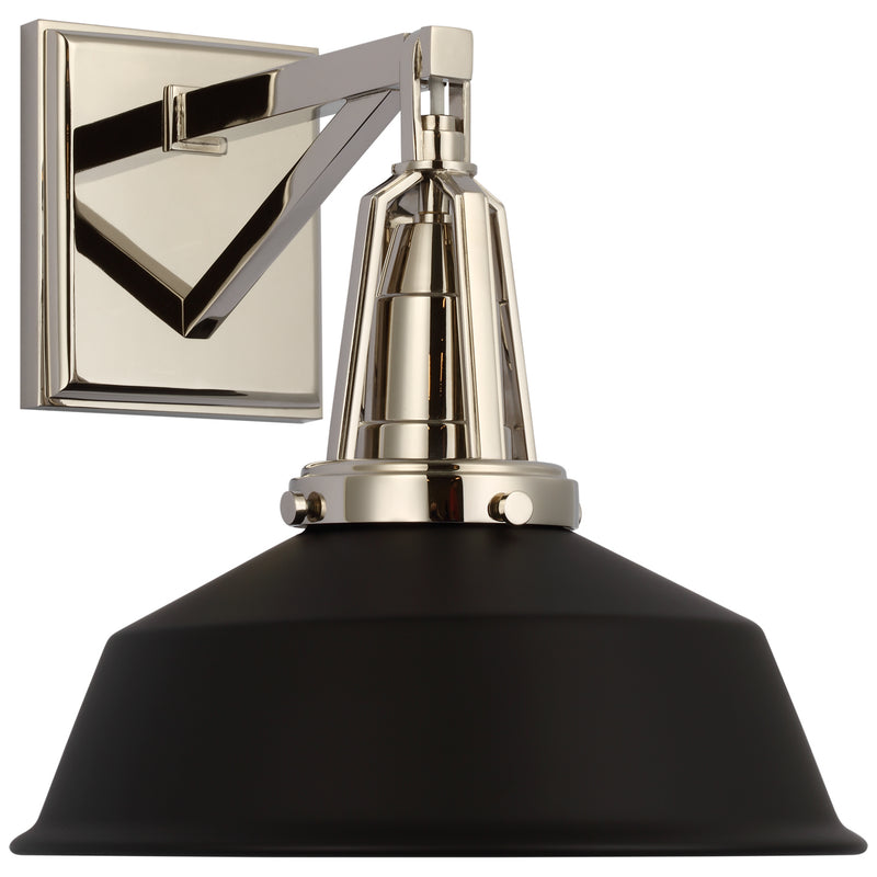 Visual Comfort Signature CHD 2455PN-BLK LED Wall Sconce, Polished Nickel