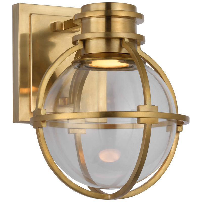 Visual Comfort Signature CHD 2480AB-CG LED Wall Sconce, Antique-Burnished Brass