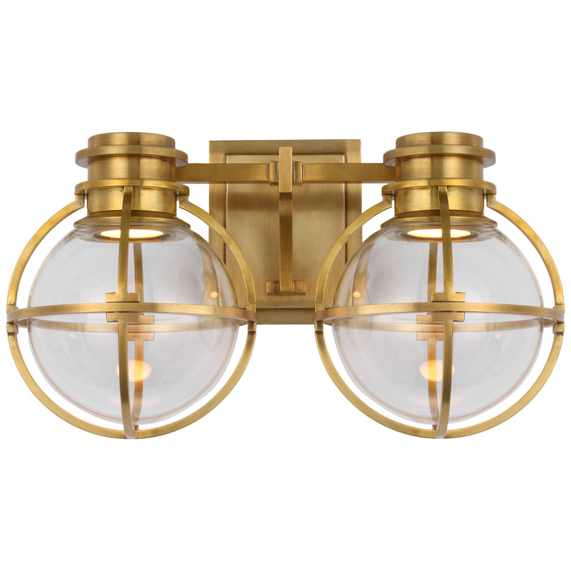 Visual Comfort Signature CHD 2482AB-CG LED Wall Sconce, Antique-Burnished Brass