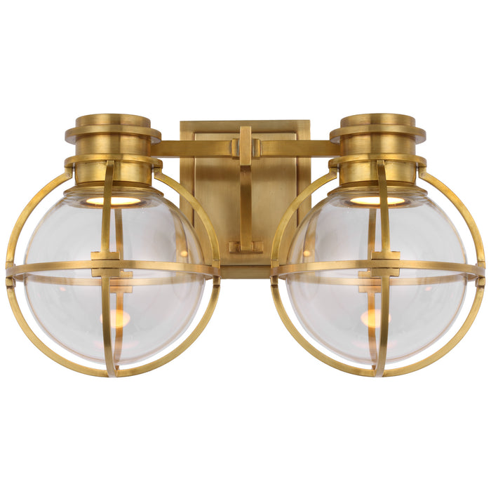 Visual Comfort Signature CHD 2482AB-CG LED Wall Sconce, Antique-Burnished Brass