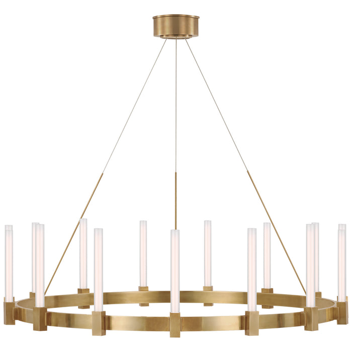 Visual Comfort Signature IKF 5362HAB-WG LED Chandelier, Hand-Rubbed Antique Brass