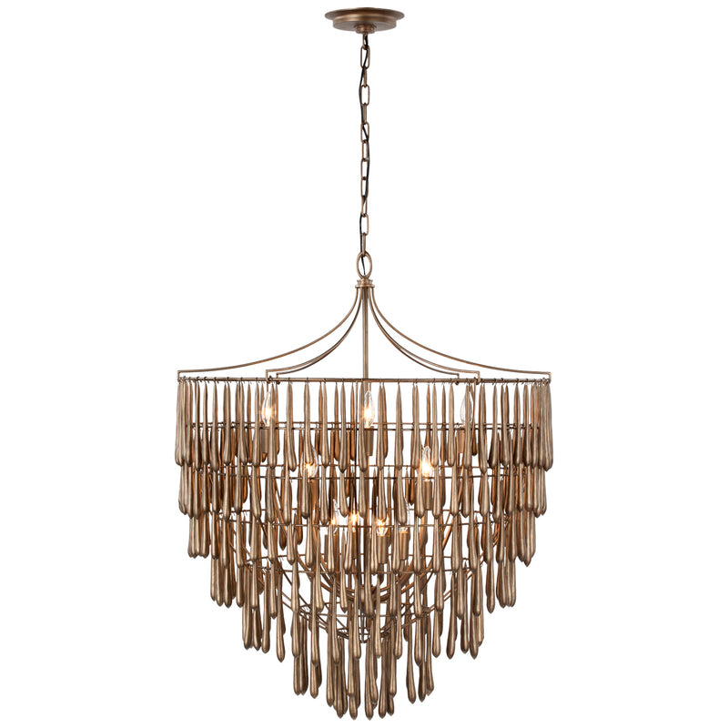 Visual Comfort Signature JN 5132ABL LED Chandelier, Antique Bronze Leaf