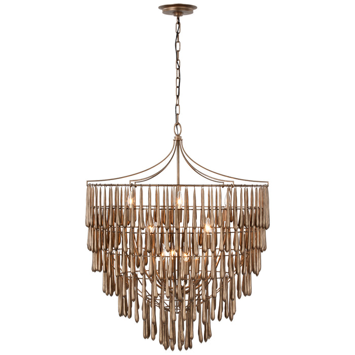 Visual Comfort Signature JN 5132ABL LED Chandelier, Antique Bronze Leaf