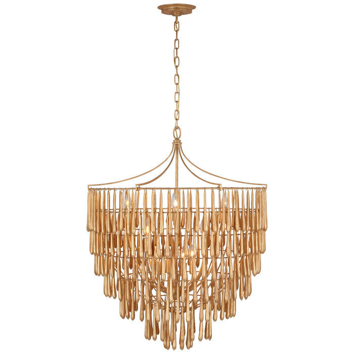 Visual Comfort Signature JN 5132AGL LED Chandelier, Antique Gold Leaf