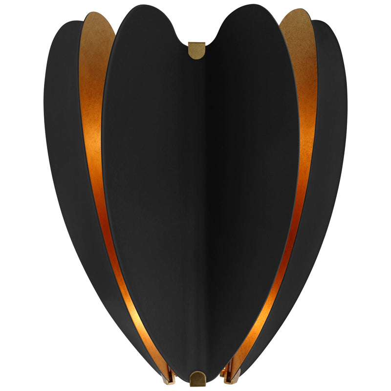 Visual Comfort Signature KS 2130BLK/G LED Wall Sconce, Matte Black and Gild