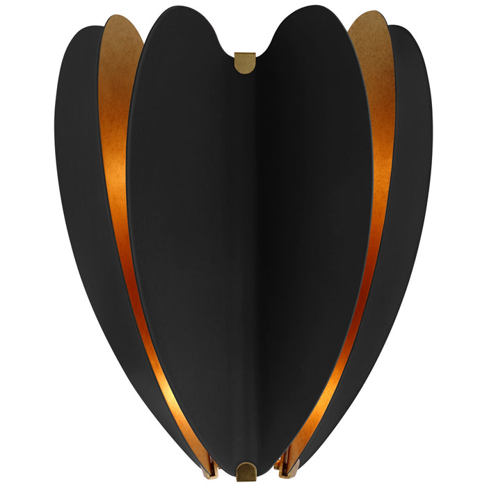 Visual Comfort Signature KS 2130BLK/G LED Wall Sconce, Matte Black and Gild