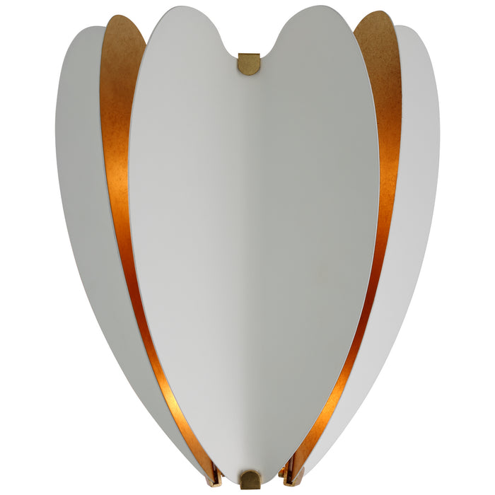 Visual Comfort Signature KS 2130WHT/G LED Wall Sconce, Matte White and Gild