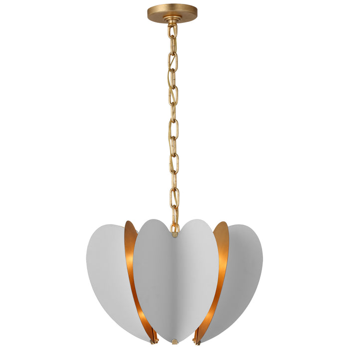 Visual Comfort Signature KS 5130WHT/G LED Chandelier, Matte White and Gild