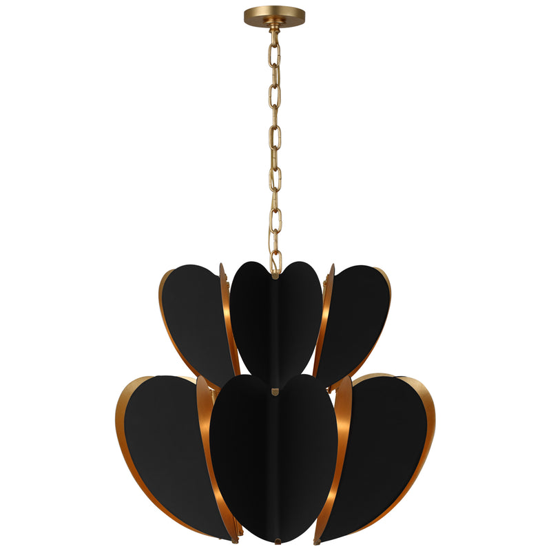 Visual Comfort Signature KS 5132BLK/G LED Chandelier, Matte Black and Gild