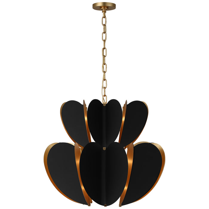 Visual Comfort Signature KS 5132BLK/G LED Chandelier, Matte Black and Gild