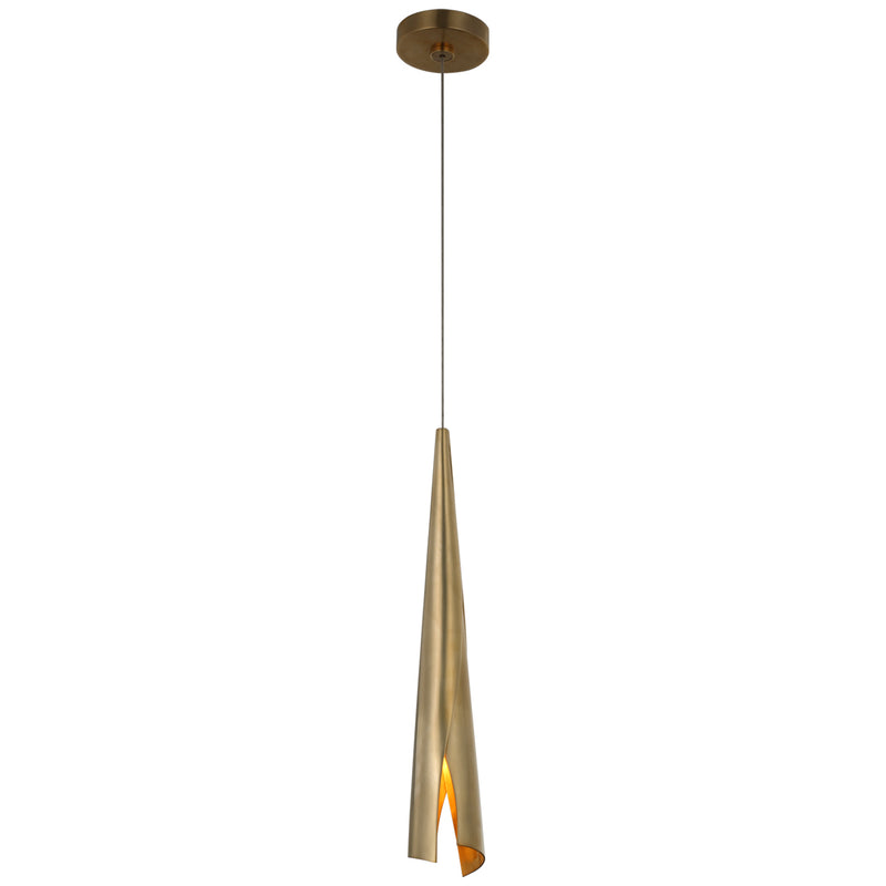 Visual Comfort Signature KW 5630AB LED Pendant, Antique-Burnished Brass