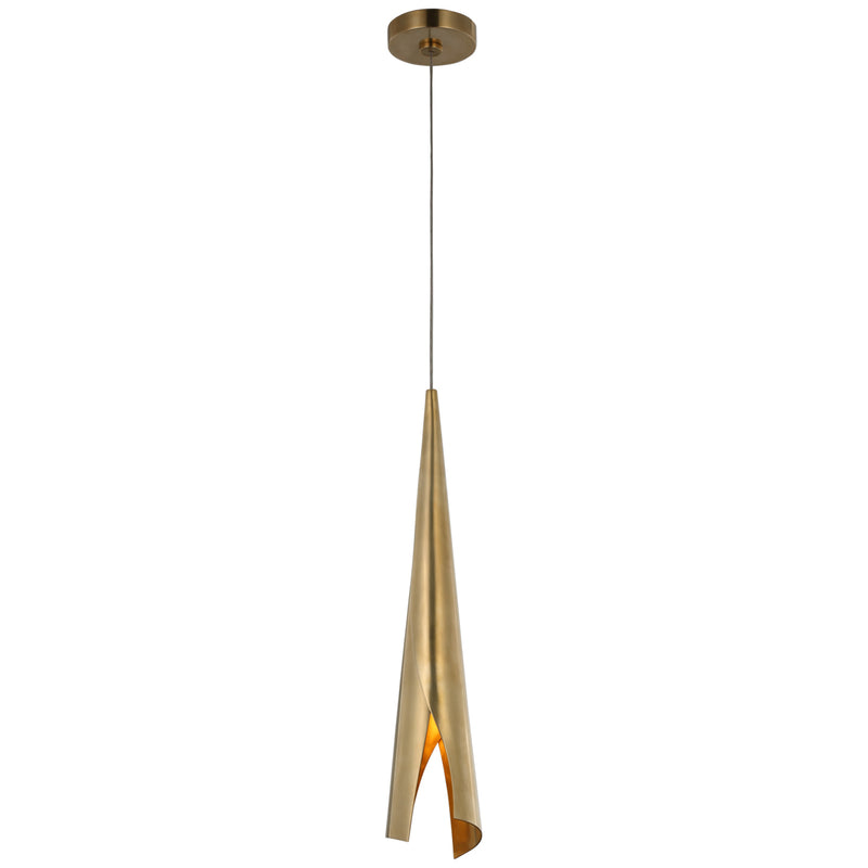 Visual Comfort Signature KW 5631AB LED Pendant, Antique-Burnished Brass