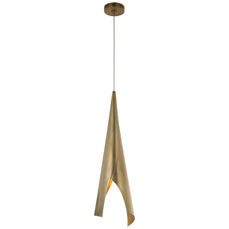 Visual Comfort Signature KW 5632AB LED Pendant, Antique-Burnished Brass