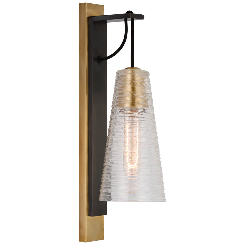 Visual Comfort Signature S 2348BZ/SB-CRG LED Wall Sconce, Bronze and Soft Brass