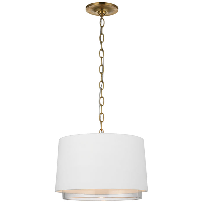 Visual Comfort Signature S 5121WHT/CG LED Pendant, Soft Brass