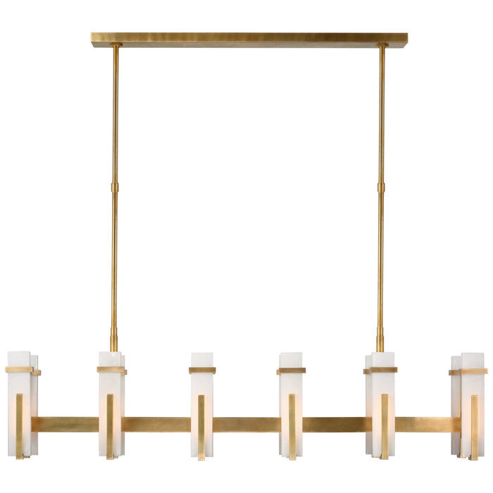 Visual Comfort Signature S 5915HAB-ALB LED Linear Chandelier, Hand-Rubbed Antique Brass