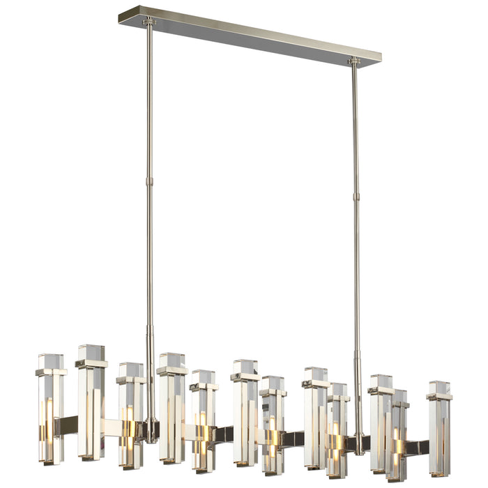 Visual Comfort Signature S 5915PN-CG LED Linear Chandelier, Polished Nickel