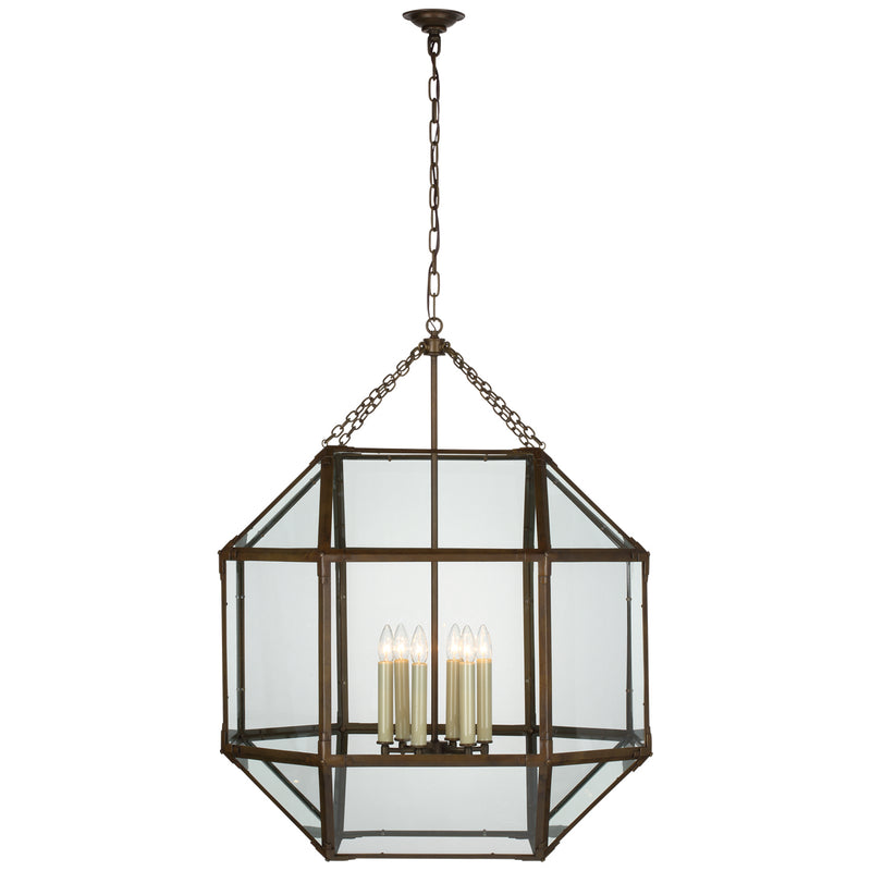 Visual Comfort Signature SK 5034AZ-CG LED Lantern, Antique Zinc