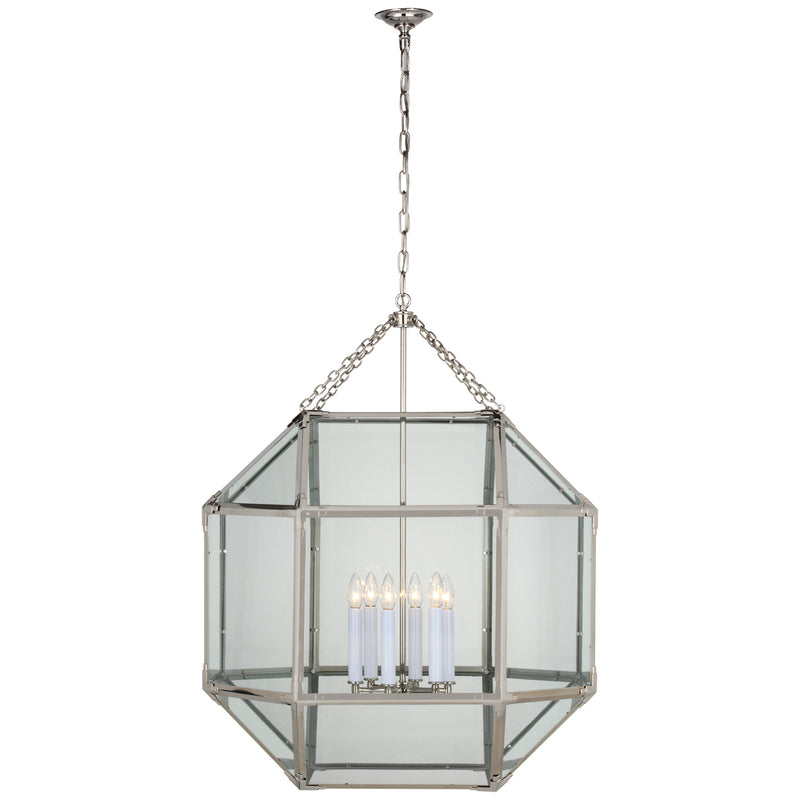 Visual Comfort Signature SK 5034PN-CG LED Lantern, Polished Nickel