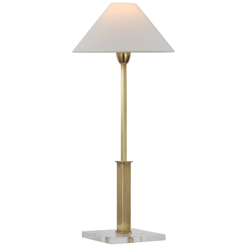 Visual Comfort Signature SP 3510HAB/CG-L LED Table Lamp, Hand-Rubbed Antique Brass and Crystal