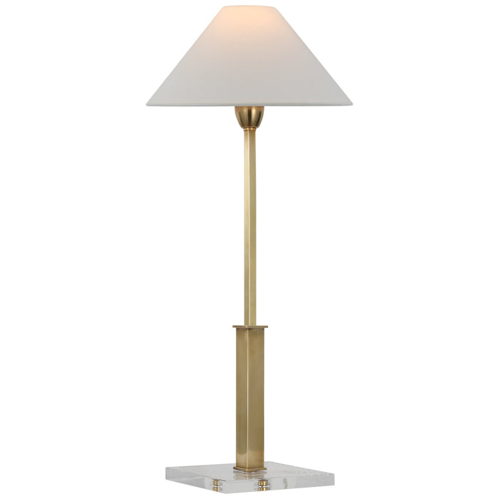 Visual Comfort Signature SP 3510HAB/CG-L LED Table Lamp, Hand-Rubbed Antique Brass and Crystal
