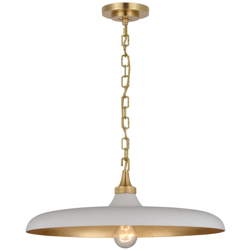 Visual Comfort Signature TOB 5115HAB-PW LED Pendant, Hand-Rubbed Antique Brass